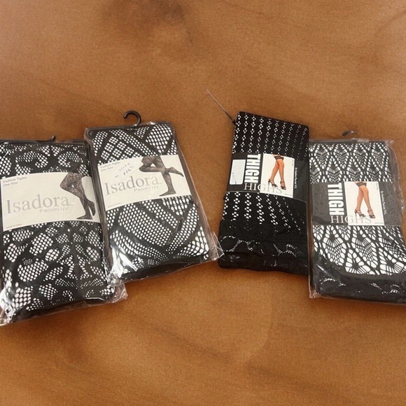 Thigh Highs/Isadora,Woman,Fashion Tights stockings,Black-Gray,one size,$14Each.!